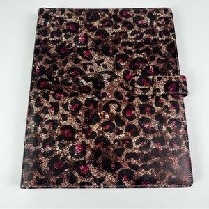 Faux Leather Portfolio Binder Brown, Black, Maroon Animal Print Magnetic Closure